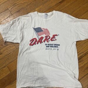 Gildan White D.A.R.E. American Flag T-Shirt